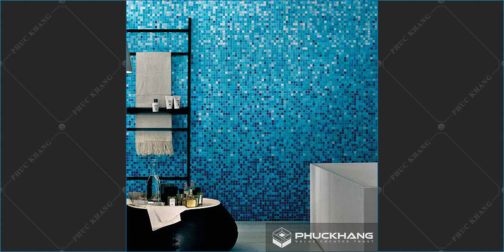 gạch ốp nhà vệ sinh nhà tắm tone xanh