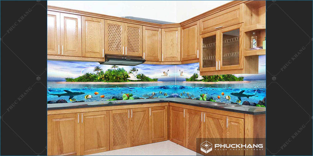 gạch 3d ốp tường bếp