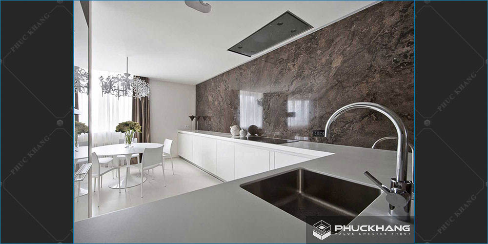 gạch giả đá ốp tường bếp