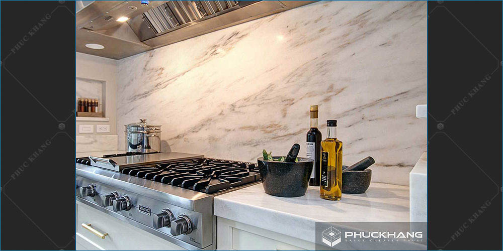 gạch giả đá ốp tường bếp