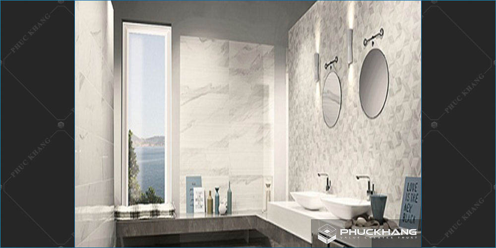 gạch giả đá ốp tường bếp