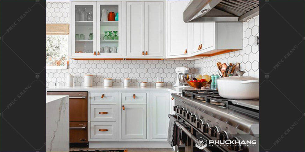 gạch lục giác ốp tường bếp