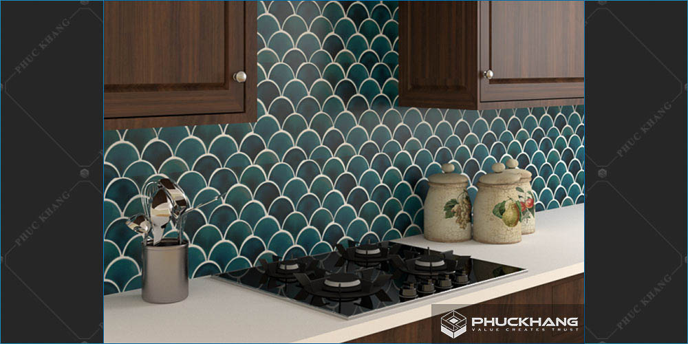gạch mosaic ốp tường bếp