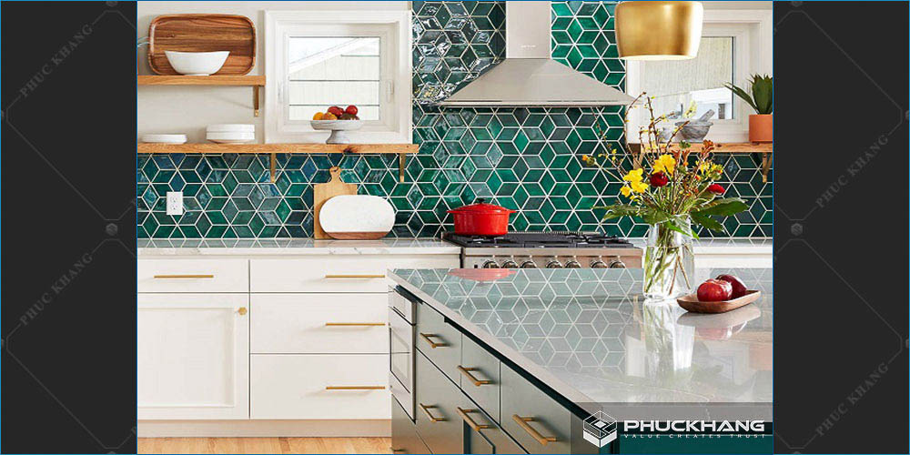 gạch mosaic ốp tường bếp