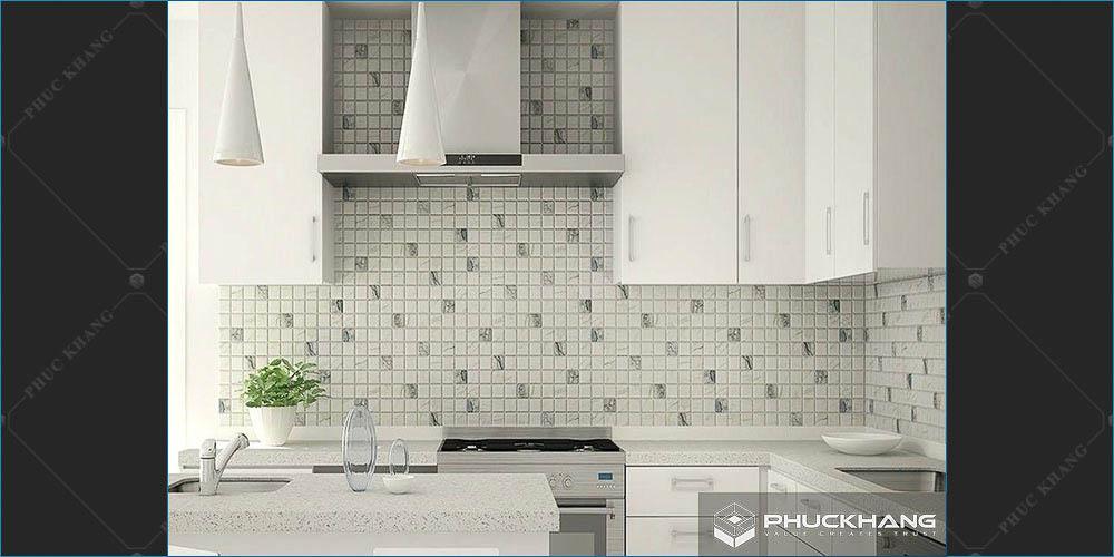 gạch mosaic ốp tường bếp