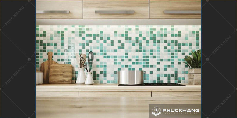 gạch mosaic ốp tường bếp