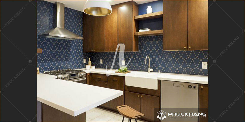 gạch mosaic ốp tường bếp