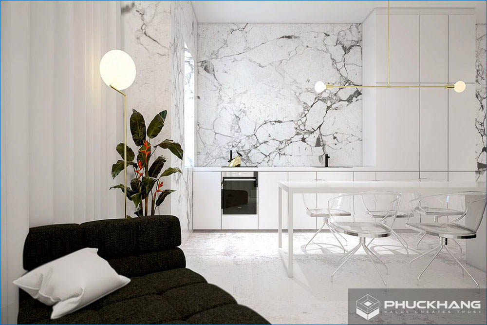 gạch ốp tường giả đá hoa cương