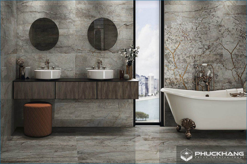 gạch giả đá marble ốp tường 