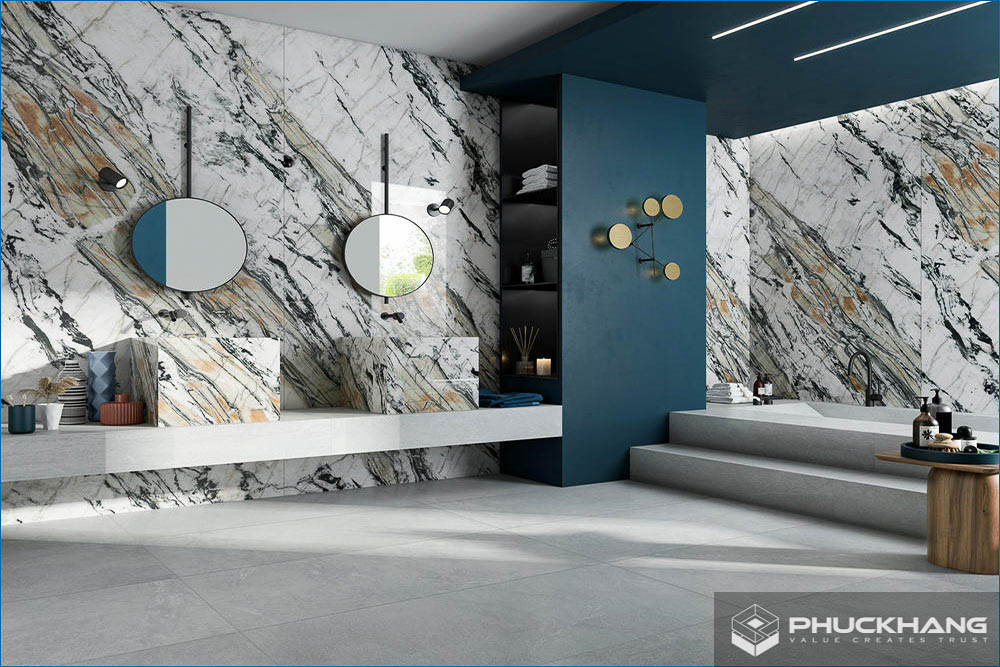 gạch giả đá marble ốp tường 