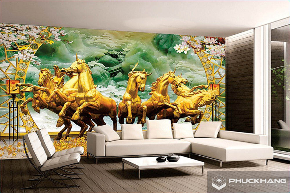 gạch ốp tường 3D phòng khách
