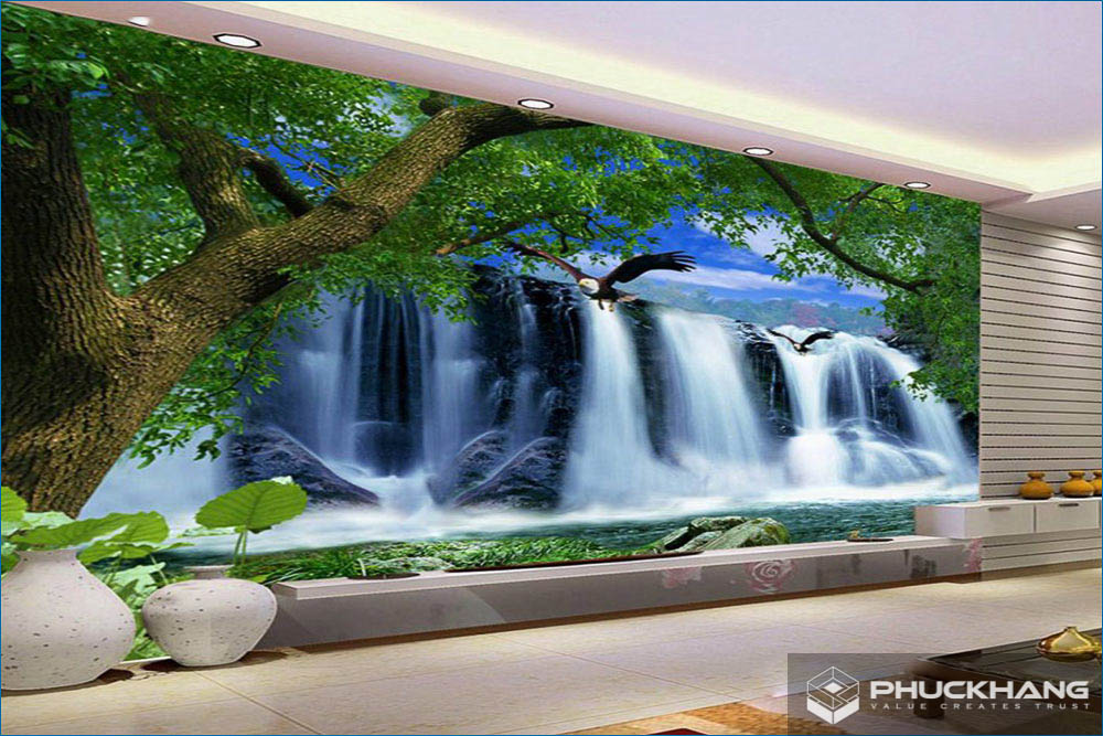 gạch ốp tường 3D phòng khách