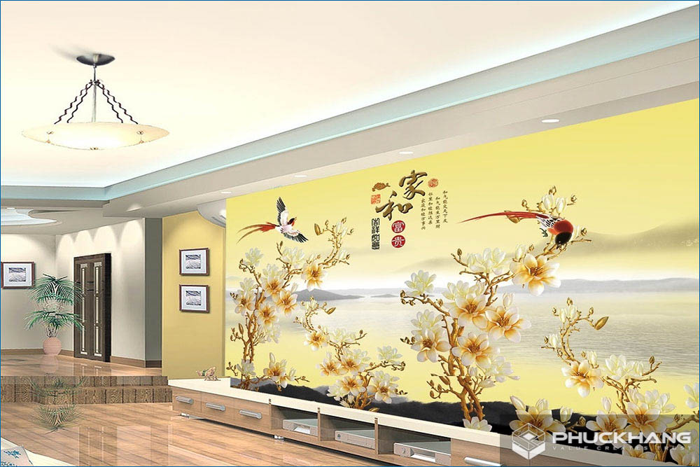 gạch ốp tường 3D phòng khách