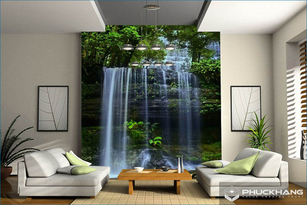 gạch ốp tường 3D phòng khách