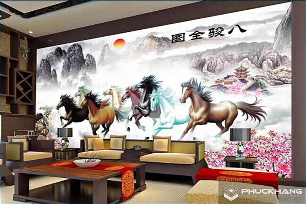 gạch ốp tường 3D phòng khách