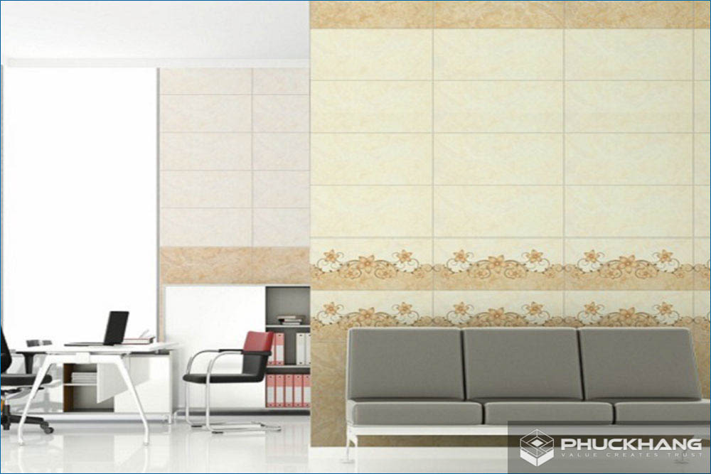 gạch điểm ốp tường phòng khách đậm nhạt