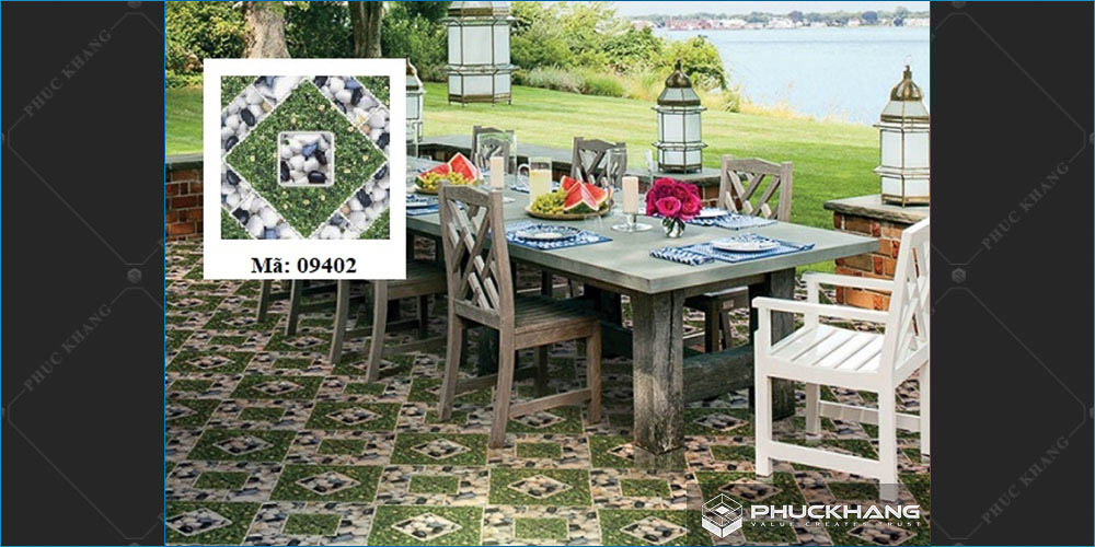mẫu gạch sỏi lát sân vườn đẹp