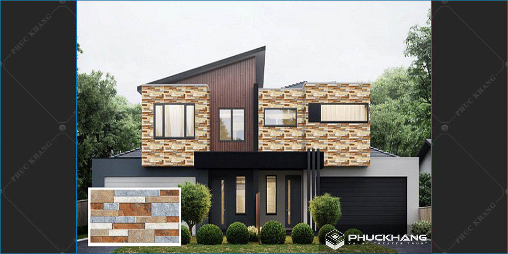 gạch thẻ ốp tường giả đá