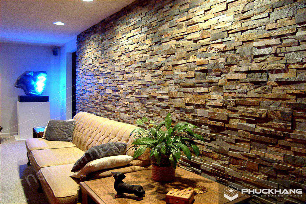 gạch thẻ ốp tường giả đá