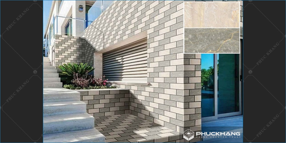 gạch thẻ ốp tường ngoại thất