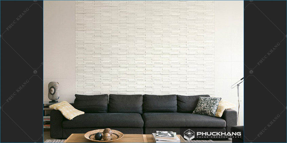 gạch thẻ ốp tường phòng khách