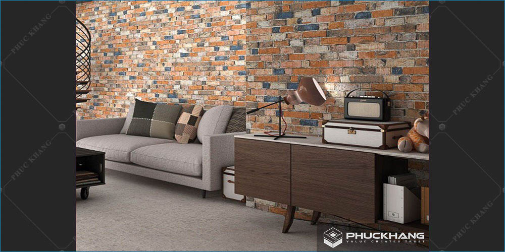 gạch thẻ ốp tường phòng khách