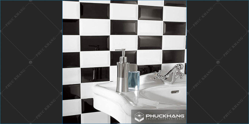 gạch thẻ ốp tường trang trí đơn sắc