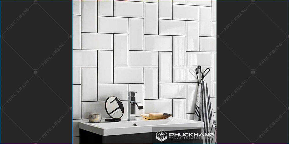gạch thẻ ốp tường trang trí đơn sắc