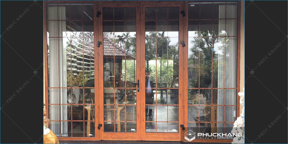 cửa nhôm xingfa giả gỗ