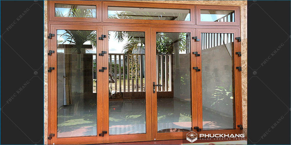 cửa nhôm xingfa giả gỗ