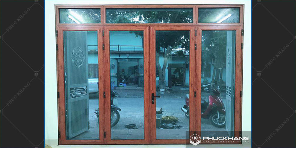 cửa nhôm xingfa giả gỗ