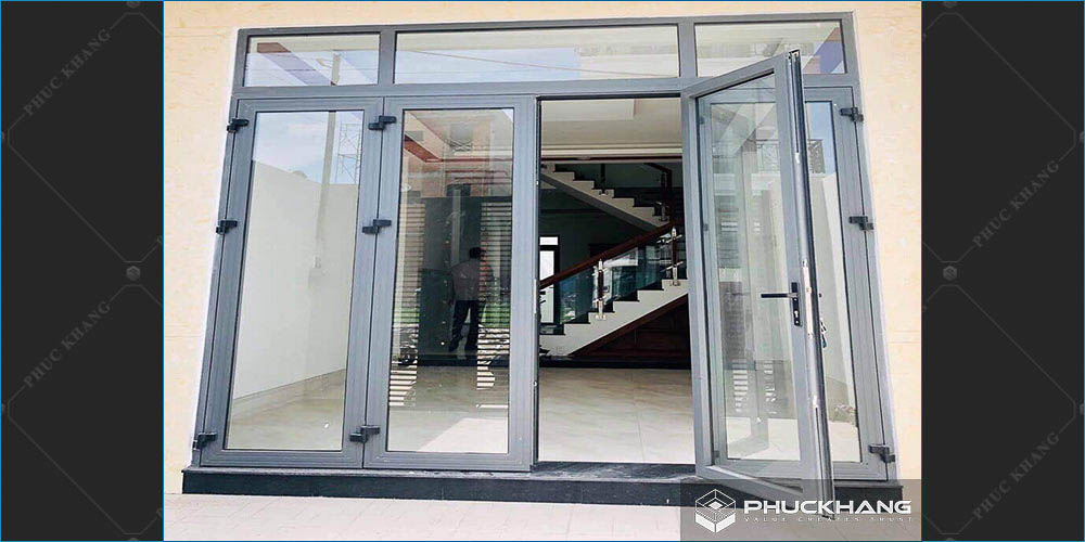 cửa nhôm xingfa xám