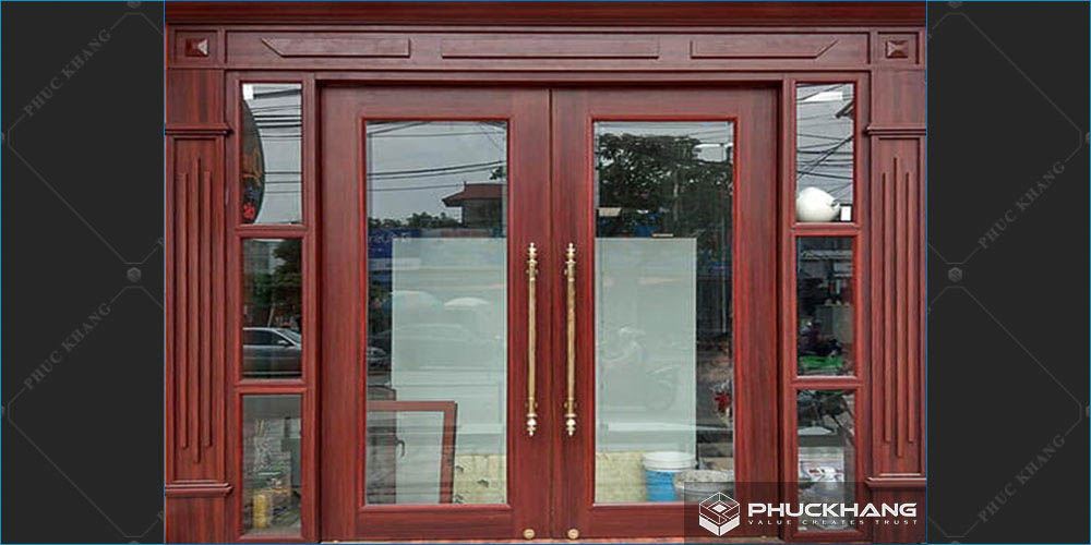 cửa sắt đẹp giả gỗ