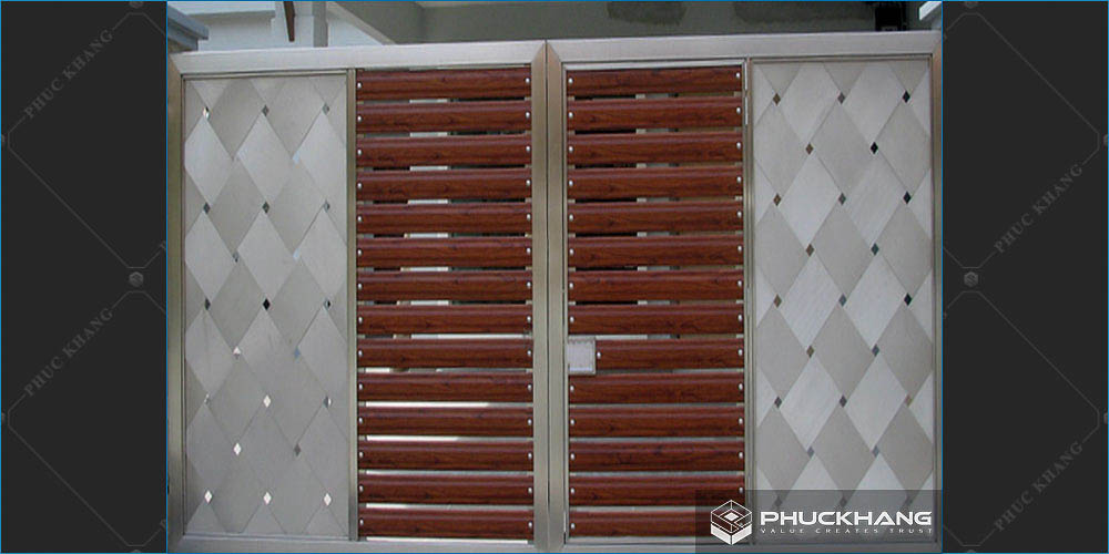 cửa sắt đẹp giả gỗ