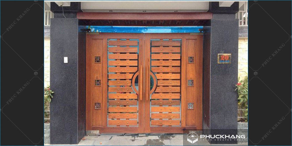 cửa sắt đẹp giả gỗ