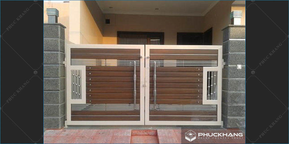 cửa sắt đẹp giả gỗ