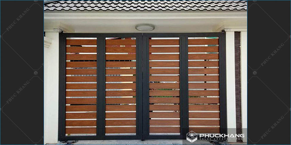 cửa sắt đẹp giả gỗ
