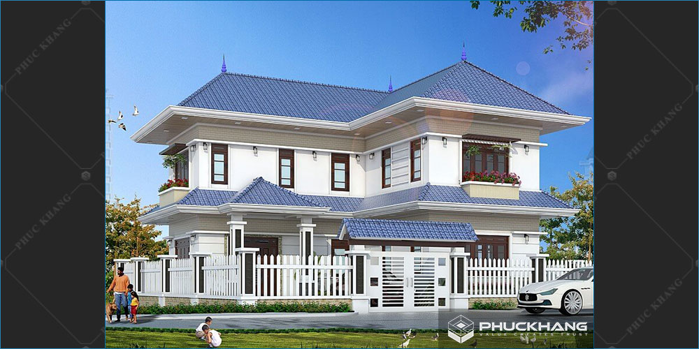 biệt thự mái thái 2 tầng