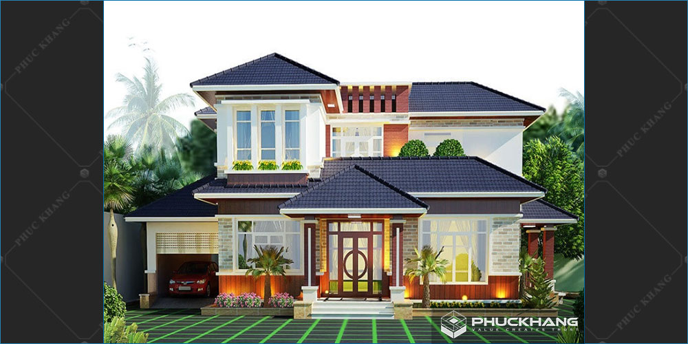 biệt thự mái thái 2 tầng
