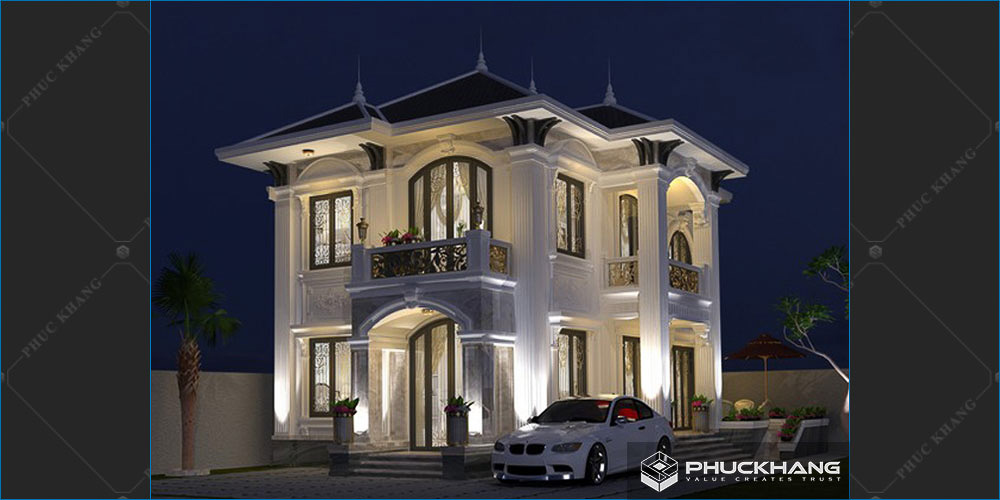 biệt thự 2 tầng tân cổ điển