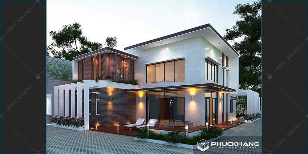 biệt thự 2 tầng hiện đại