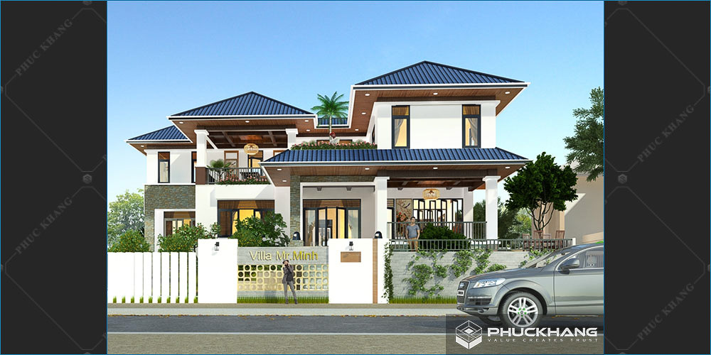 biệt thự 3 tầng mái thái hiện đại