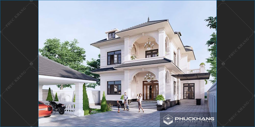 mẫu biệt thự 2 tầng mini