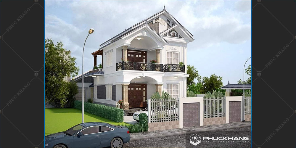 mẫu biệt thự mini 2 tầng