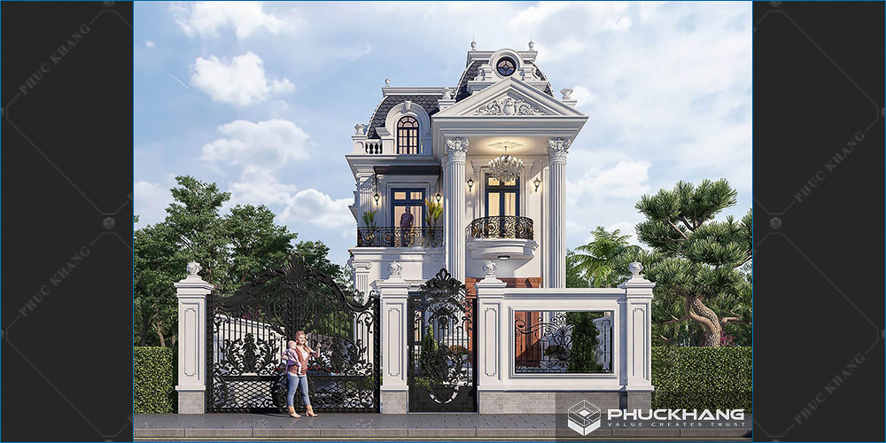 mẫu biệt thự 2 tầng mini
