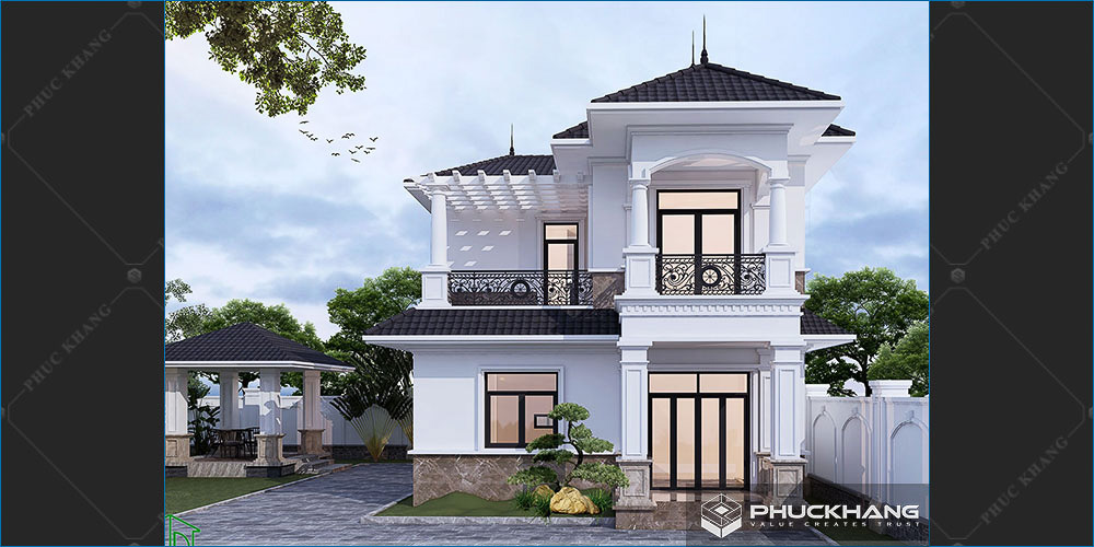 mẫu biệt thự 2 tầng mini