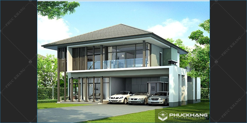 biệt thự sân vườn 2 tầng