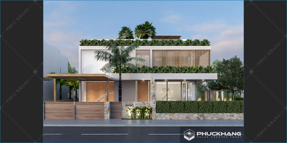 biệt thự sân vườn 2 tầng