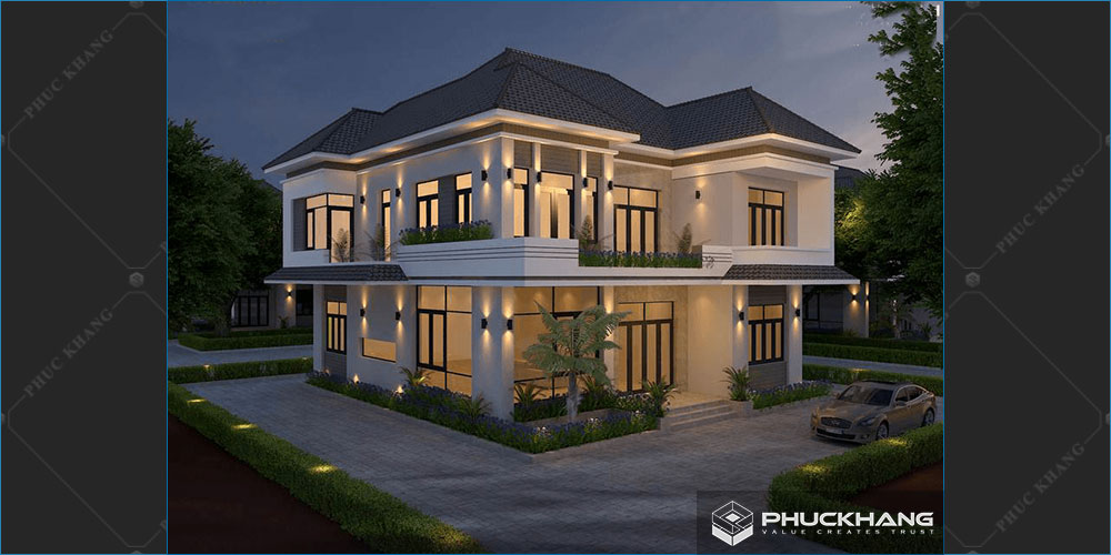 biệt thự sân vườn 2 tầng