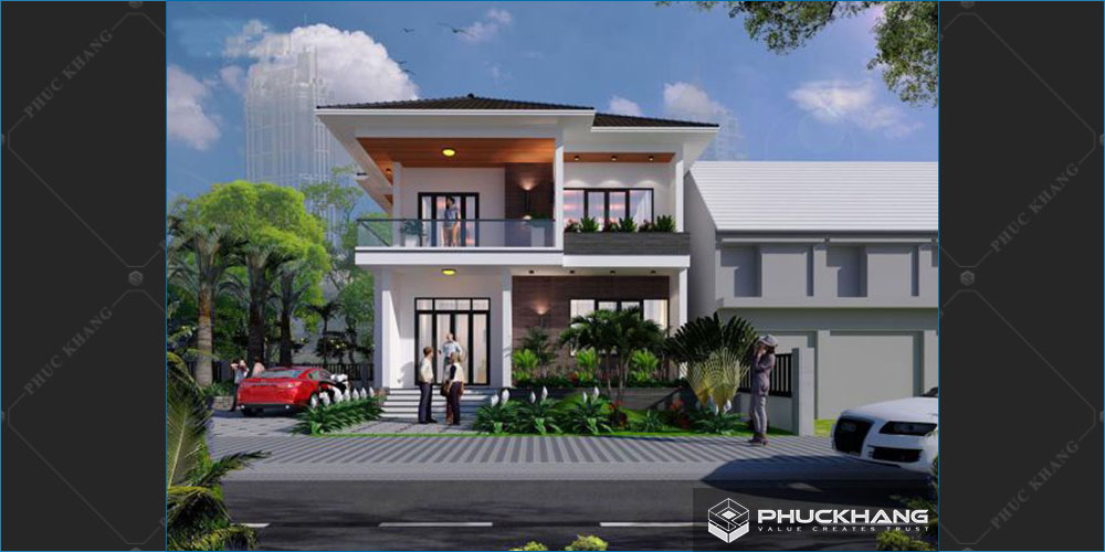 biệt thự sân vườn 2 tầng